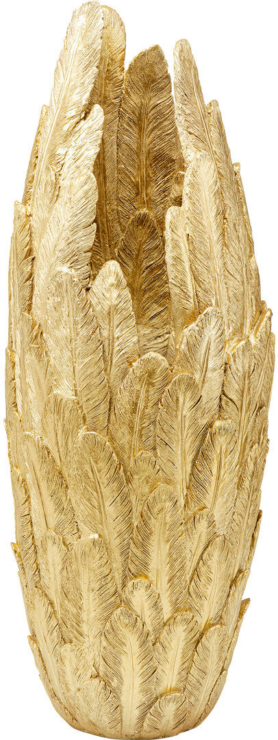 KARE Design Vase Feathers Gold Gold 80cm H x 34cm W x 34cm D