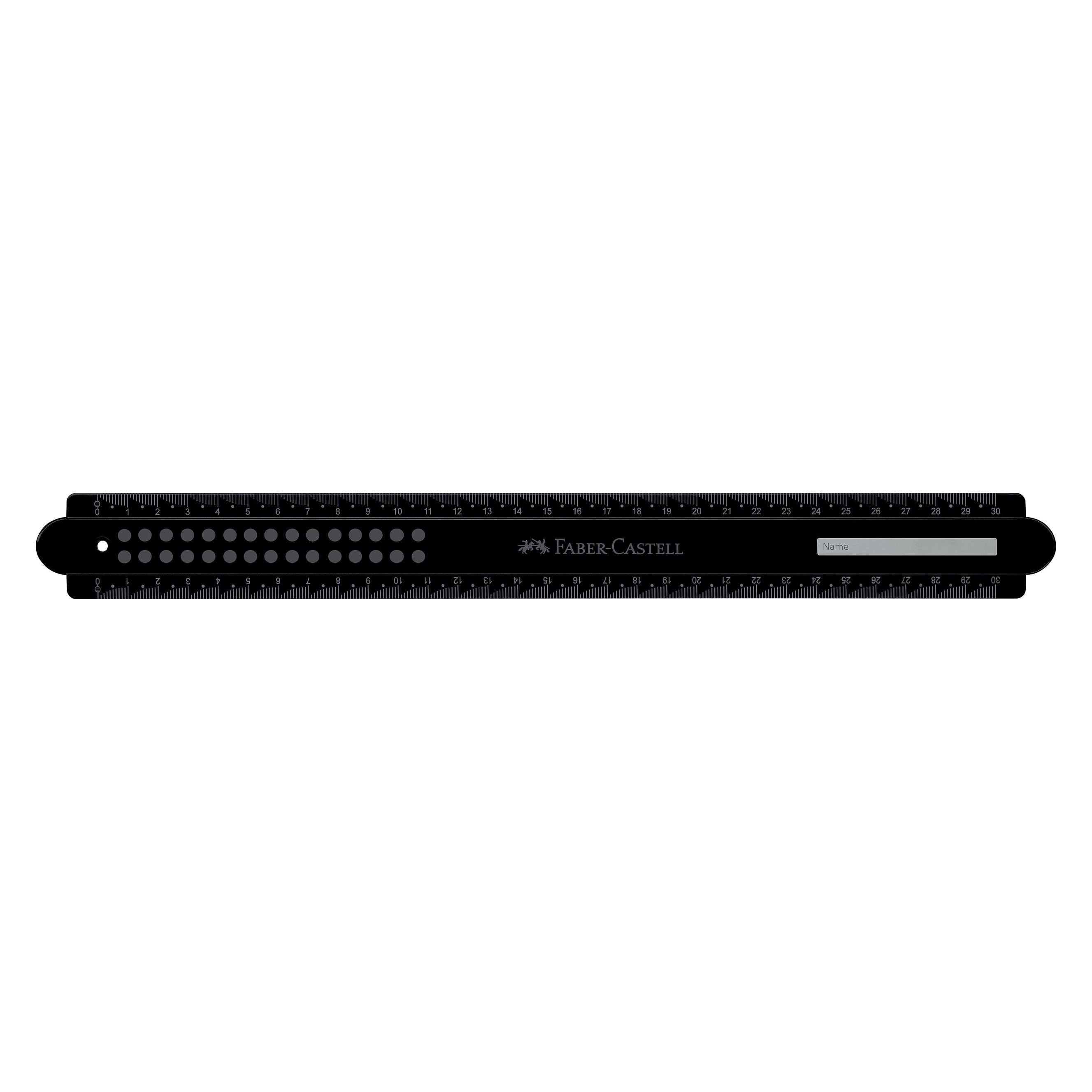 Faber-Castell Lineal Dots 30,0 cm, schwarz (30 cm, Kunststoff) (172131)