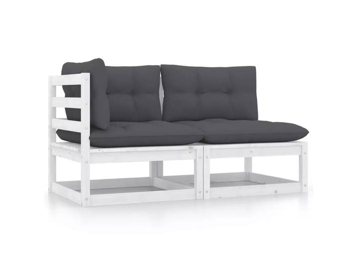 VidaXL - Garten-lounge-set kiefernholz, One Size, Weiss
