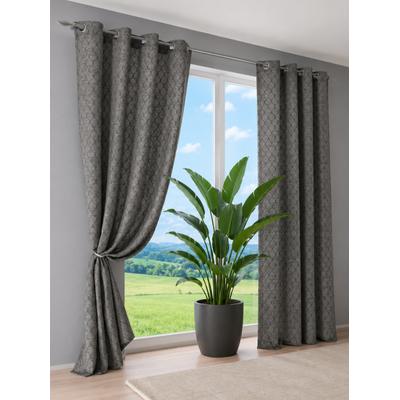 Vorhang KUTTI "Pira", grau, B:135cm H:175cm, Polyester, Gardinen, schwerer Polyesterstoff, abdunkelnd