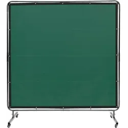 VEVOR Schweißvorhang 1,8 x 1,8 m Schweißschutzvorhang aus Flammhemmendem Vinyl Schweißschutzwand mit 4 Schwenkrädern und einem 6-stufigen UV-Schutz Schweißerdecke Schweißschutz Grün