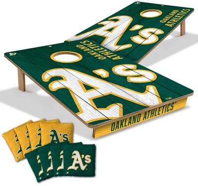 Skip's Garage Oakland Athletics MLB Tailgate Cornhole Board Set