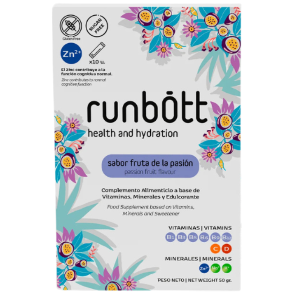 Runbott Health and Hydration Multivitamin Food Supplement 10&nbsp;un. Passion Fruit