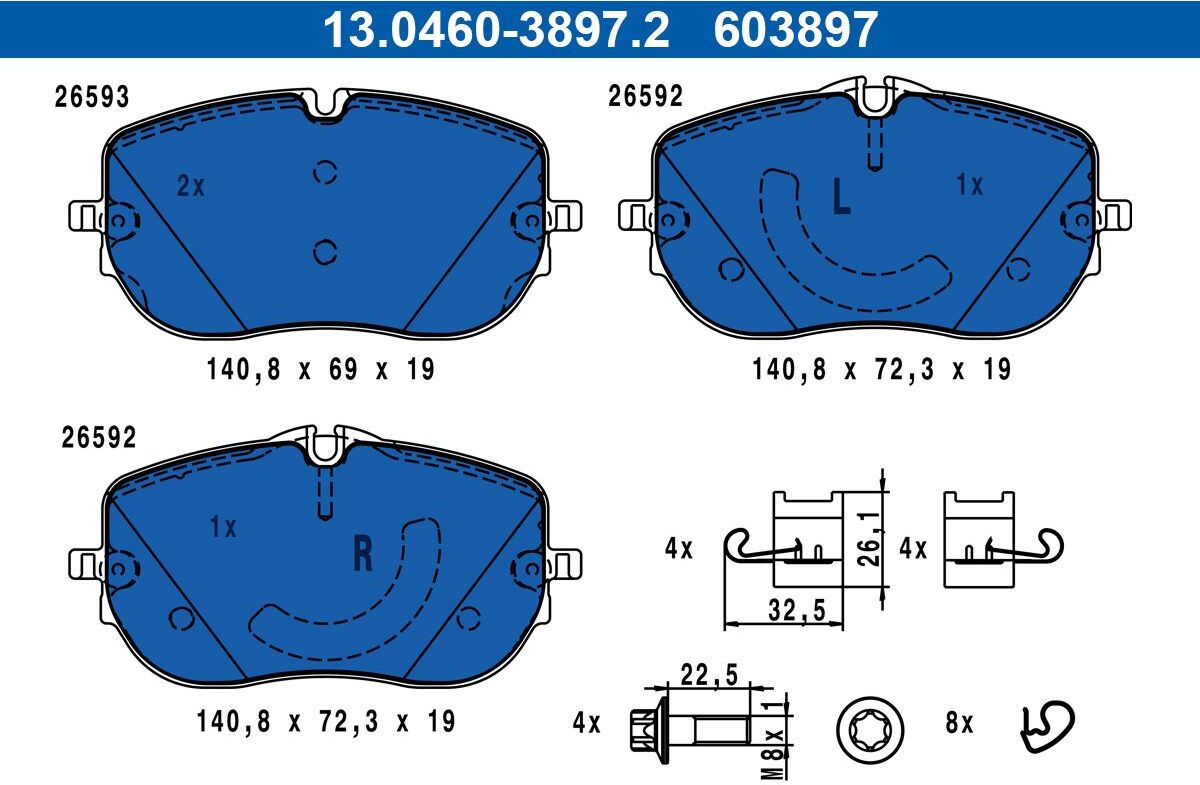 Bremsbelagsatz ATE 13.0460-3897.2