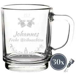 Glühweinglas Kaffeeglas 0,2l geeicht - Glockenkranz - 30 Stück