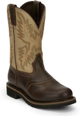 "Justin Original Workboots Superintendent 11"" Round Toe - Mens 9 Brown Boot D"