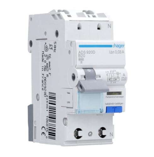 Hager ADS920D FI-LS 1P+N 6kA B-20A 30mA Type A QuickConnect