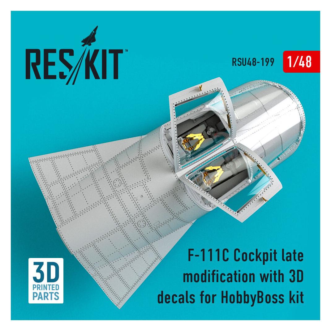 ResKit F-111C Cockpit late modification with 3D decals for HobbyBoss kit (3D Printed) (RSU48-0199)