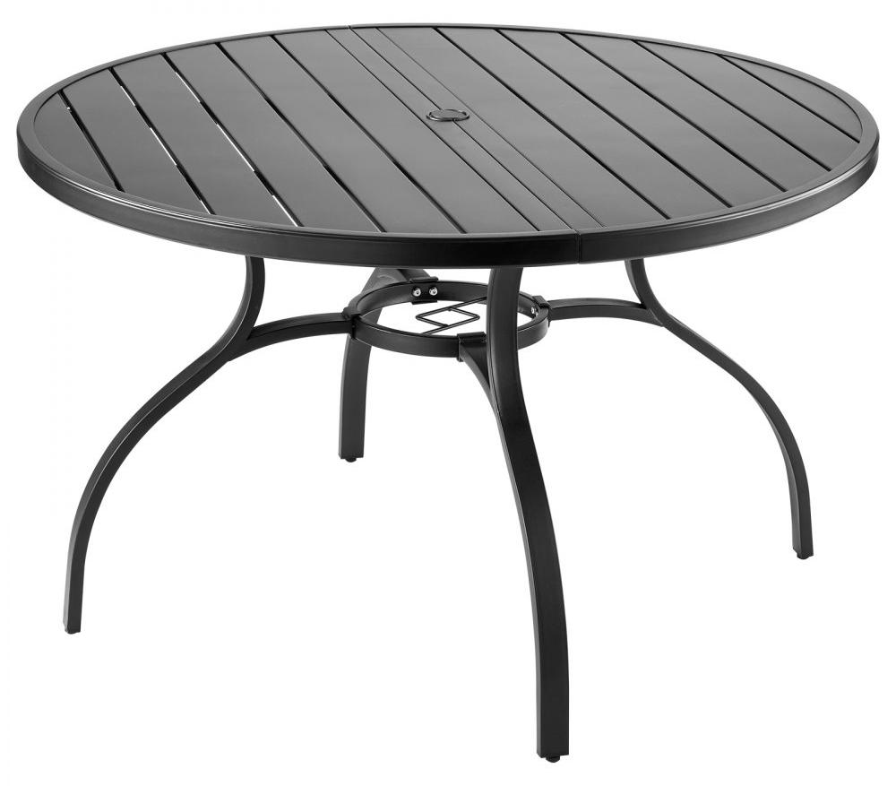 Gartentisch / Balkontisch - Schwarz, Kohlenstoffstahl - 120 x 72,5 cm - Runde Form