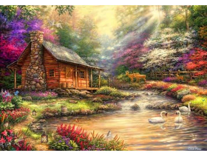 Bluebird Puzzle legpuzzel Brookside Retreat - 1000 stukjes puzzelplezier