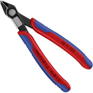 Knipex Seitenschneider 78 71 125, Electronic Super Knips, 125 mm, brüniert, Mehrkomponentengriffe, Feder, Drahtklemme