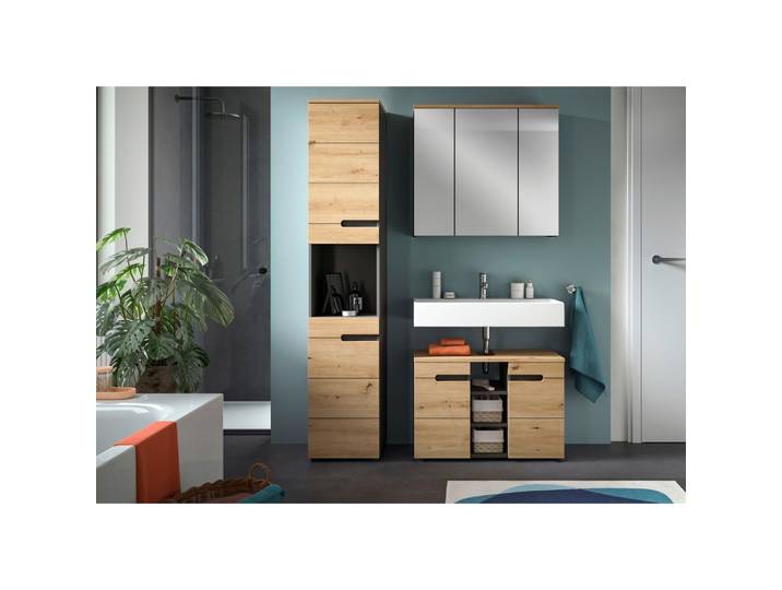 Badezimmer Canu 3-tlg. ca. 118 cm Eiche/Grau