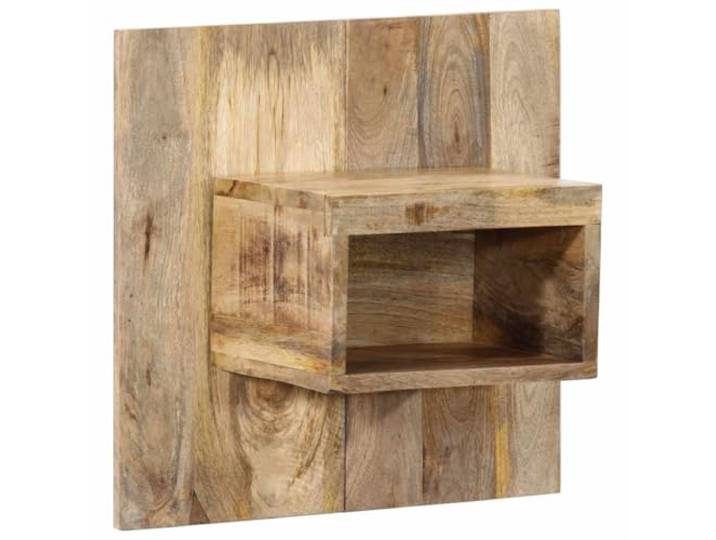 fsahslih 2er Set Wand-Nachttisch Raues Mango-Massivholz 50x27x50 cm Platzsparende hängende Konsolen aus echtem Holz für das Schlafzimmer schaffen Bodenfreiheit und Ordnung am Bett.