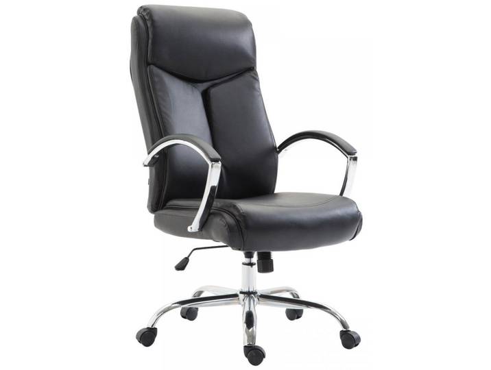 CLP Chefsessel Lederlook schwarz, Schwarz, Metall, 65x115x73 cm, Büromöbel, Bürostühle, Chefsessel