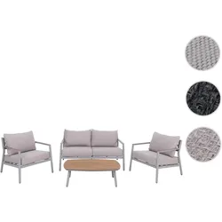 Aluminium Gartengarnitur HWC-P79, Lounge-Set Sitzgruppe Sofa Gartenlounge, Stoff/Textil Olefin 210g/m2 ~ creme-beige