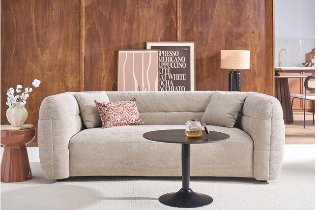 Miliboo Design Couchtisch aus schwarzer Keramik und Metall D60 cm MALOU