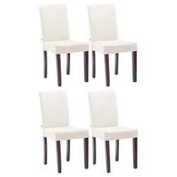 CLP 4er Set Esszimmerstuhl Ina Stoff cappuccino   Farbe: creme, Gestell Farbe: cappuccino