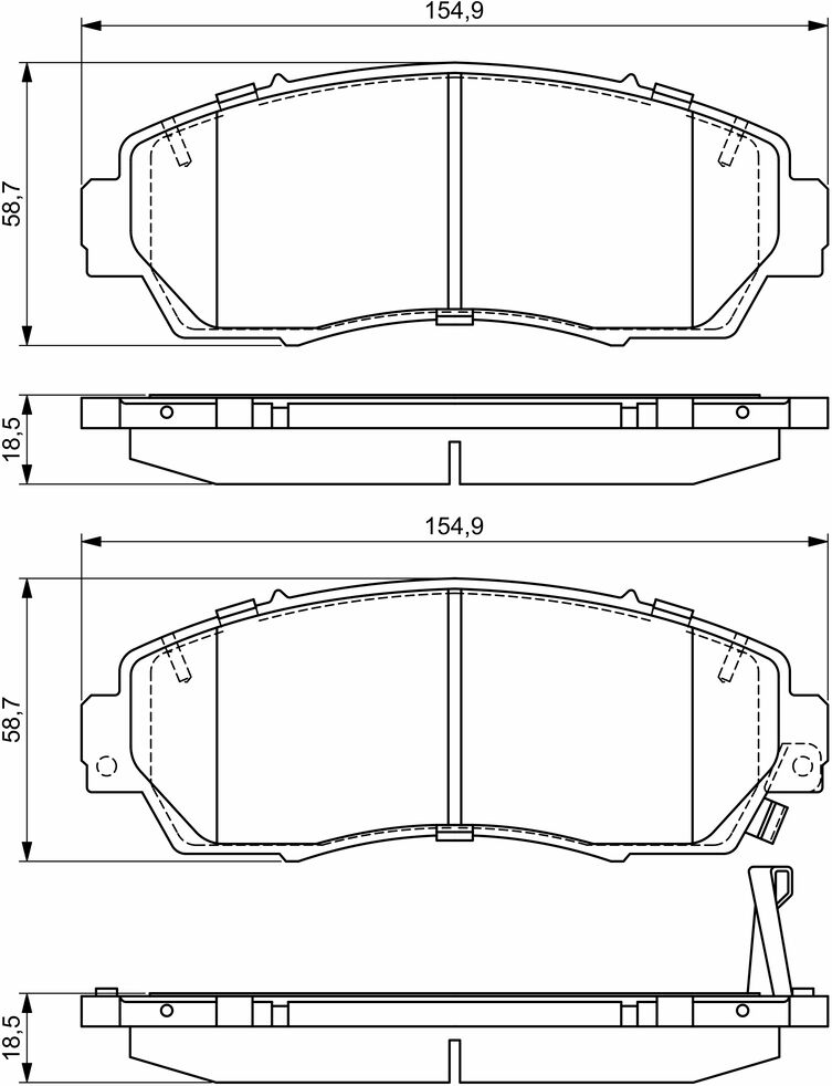 Bosch Bremsbelagsatz, Scheibenbremse 0986494685 Für Aeolus Honda Acura Great Wall