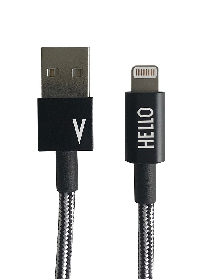 Design Letters Lightning-Kabel ''V'' in Schwarz - (L)100 cm - onesize