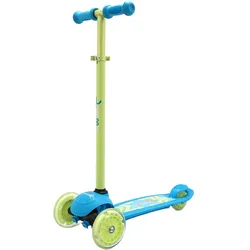 muuwmi Kidsscooter UP grün-blau, mit Leuchtrollen