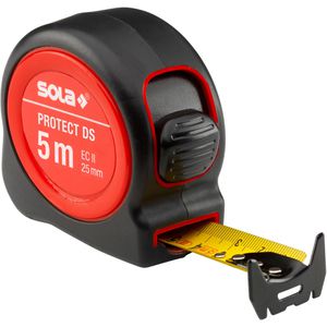 SOLA Maßband 50550701, PROTECT PE, DS 525, 5m, Multifunktionsendhaken, mit Gürtelclip & mit Nagelöse