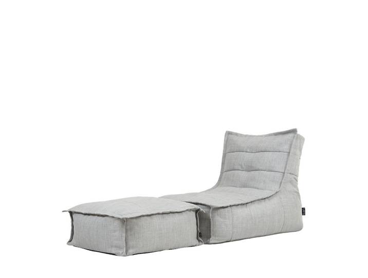 icon Outdoorsitzsack Skandi mit Hocker, Grau, Kunststoff, Füllung: EPS Mikroperlen, Freiform, 75x75x96 cm, Gartenmöbel, Gartensessel, Outdoor-Sitzsäcke