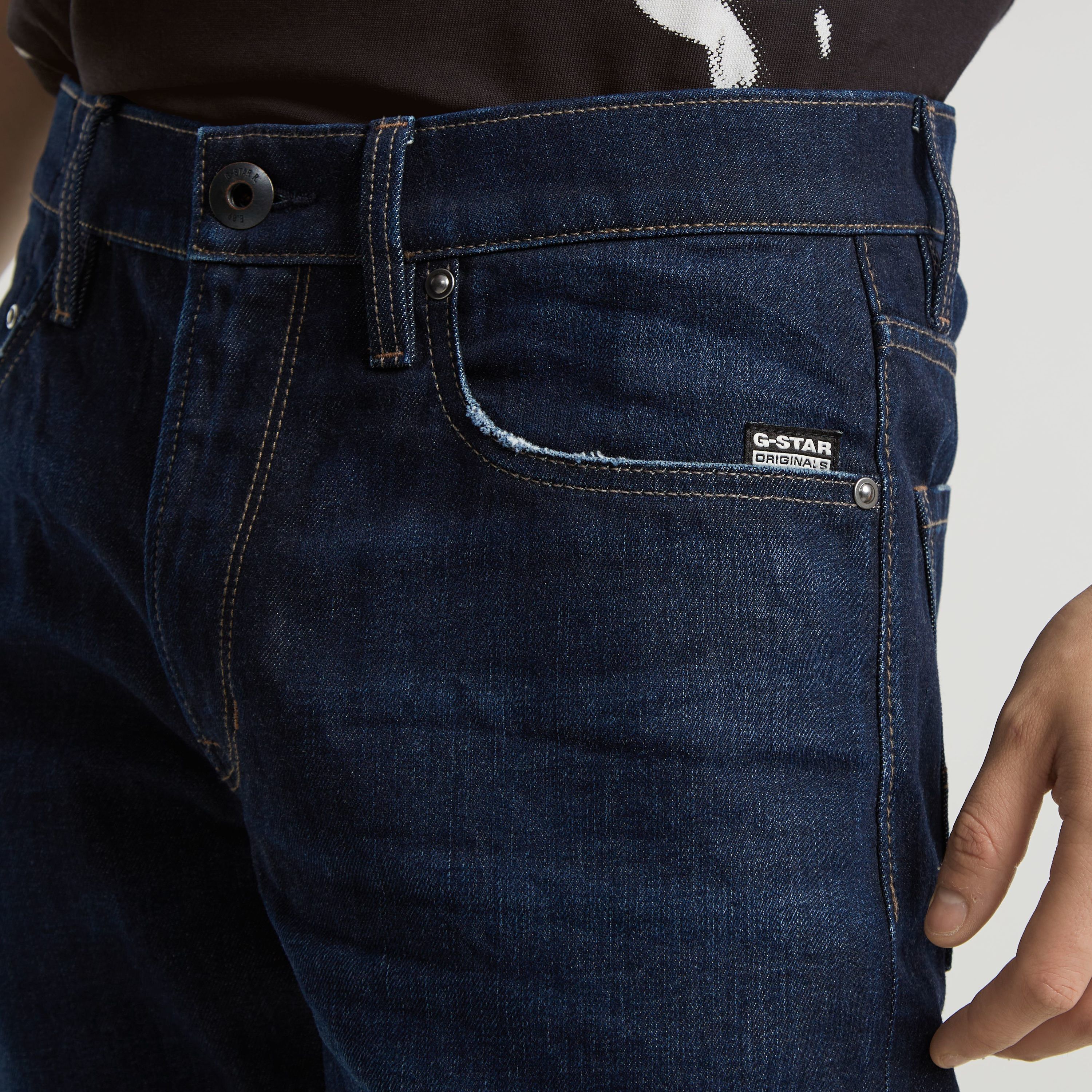 Straight-Jeans G-STAR "Mosa Straight", Herren, Gr. 31, Länge 32, blau (worn in hourglass), Denim/Jeans, Obermaterial: 99% Baumwolle, 1% Elasthan, straight fit normal, Jeans Straight-Jeans, mit hellen Nähten worn in hourglass 31, Länge 32