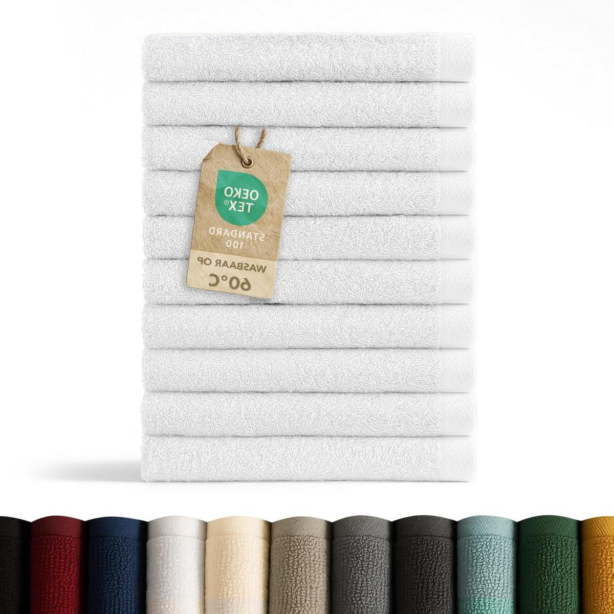 Set van 30 witte wasdoekjes van zacht absorberend katoen, 30 x 30 cm