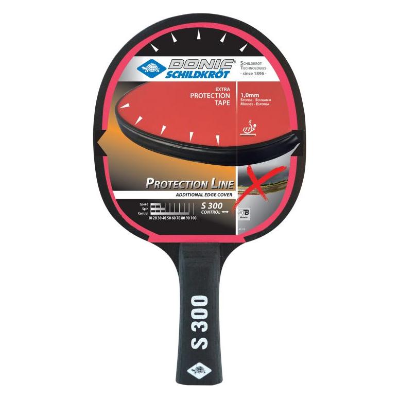 Donic Schildkröt SCHILDKRÖT Tischtennisschläger "Protection Line S300" Lernschläger, Farbe: schwarz/rot, Jade Bela... (R2827)