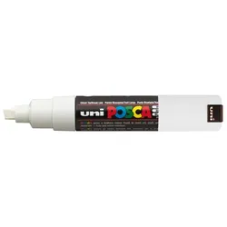 UNI MITSUBISHI POSCA PC-8K Weißer Marker mit breiter, abgeschrägter Spitze (8 mm Spitze)