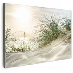 LEINWANDBILD Dünen mit Strandhafer in der Sonne des Nationalparks Schleswig-Holsteinisches Wattenmeer Wohnzimmer Groß 120x80 cm