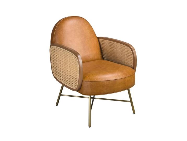 Fauteuil en cuir marron
