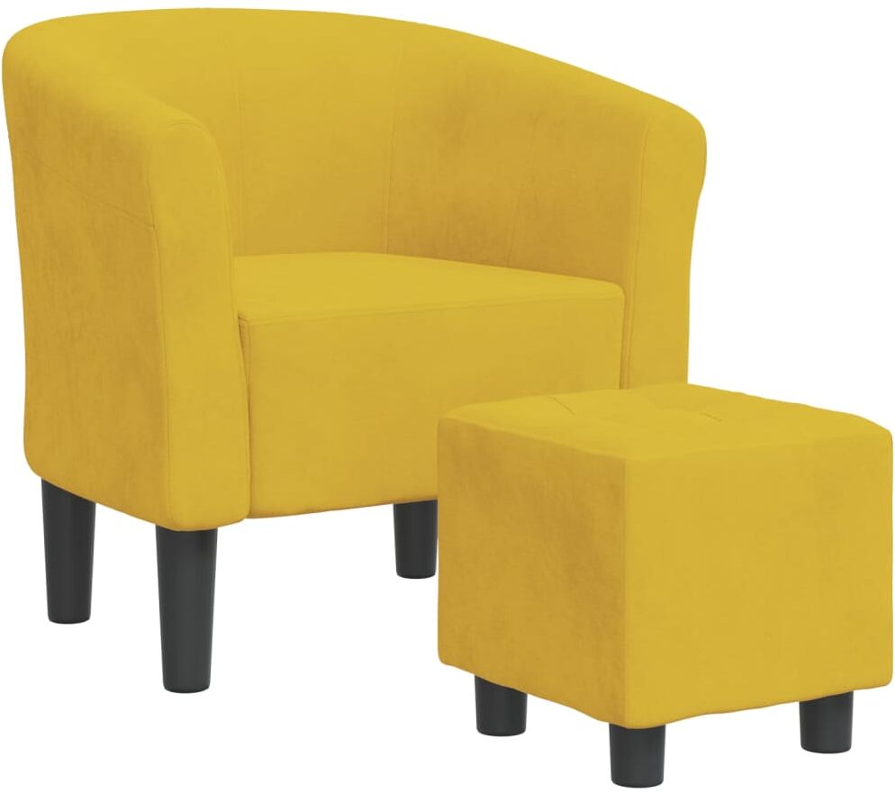 vidaXL Chaise cabriolet avec repose-pied jaune velours