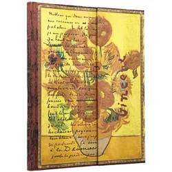 Paperblanks, Heft + Block, Hardcover Notizbuch Van Gogh, Sonnenblumen Ultra LIN (A5, Liniert, Harter Einband)