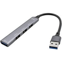 USB 3.0 Metal HUB 1x USB 3.0 + 3x USB 2.0, USB-Hub silber