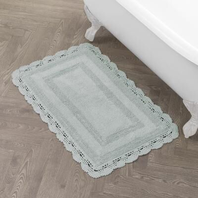 Laura Ashley Reversible Cotton Crochet Bath Rug