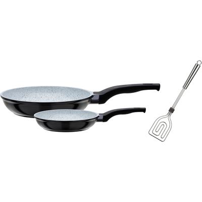 Pfannen-Set GSW "CERAMICA Stone", schwarz, Ø:28cm, Pfannen, Induktion