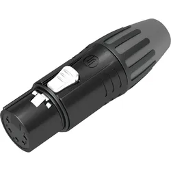 Seetronic XLR 5P Connector - female Goldkontakte - schwarzes Gehäuse