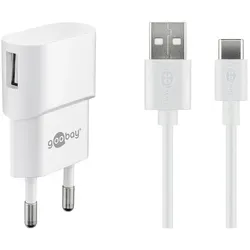 goobay Ladekabel mit Adapter USB A 1.0 m weiß
