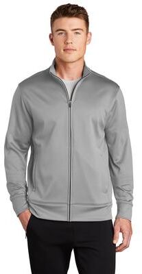 Sport-Tek ST241 Sport-Wick Fleece Full-Zip Jacket in Silver size XS