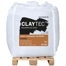 CLAYTEC Lehm-Unterputz mit Stroh, getrocknet - 1,0 t Big-Bag