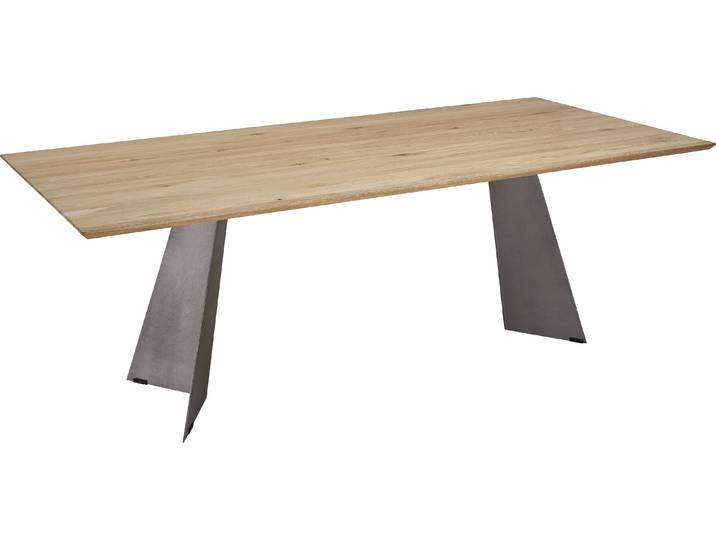 K+W Komfort & Wohnen 5252 Wildeiche natur oder bianco, Untergestell in Metall, 3 Breiten wählbar