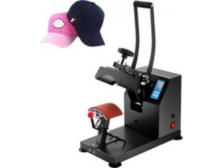 VEVOR Presse à Chaud 9x14 cm Machine de Sublimation de Transfert 350 W, Presse à Chaleur Élément Revêtu de Téflon, Presse à Textile Intelligent Plaque Chauffante en Aluminium pour Chapeaux Casquettes