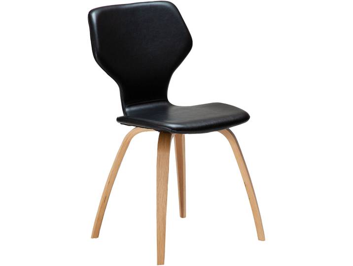 DAN-FORM Moderner Stuhl 2er-Set S.I.T Kunstleder schwarz, Eiche - Farbe: schwarz/Eiche - Stuhl 2er-Set