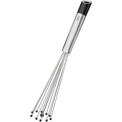 Schneebesen GEFU "Kugel-Schneebesen PRIMELINE", silber, B:4cm H:3cm, Edelstahl, Kunststoff, Schneebesen, Eigenschwingung der Kugeln für schaumiges Ergebnis, hitzebeständig
