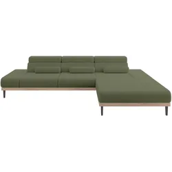 ELEKTRISCHES ECKSOFA Rechts MONA 316x205x85 Grün Bouclé