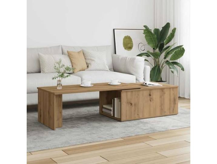 TEKGHUT Couchtisch Artisan-Eiche 150x50x35 cm Holzwerkstoff mit Stauraum Glatte Oberfläche, feuchtigkeitsbeständig, verformungsresistent, rissfest, pflegeleicht, robuste Tischplatte, vielseitig
