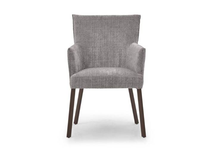 Musterring Nilan Armlehnstuhl mit 4-Fuß Gestell – Bezug in verschiedenen Farben - Yunus 20 dolphin - 4-Fuß Metall marron pulverbeschichtet Modern