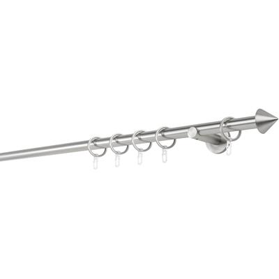 Gardinenstange MYDECO "20mm Spitze Wandträger 6,5 cm", silber (edelstahlfarben), L:100cm, Gardinenstangen