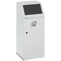 PROREGAL Robuster Wertstoffsammler mit Fronttür & Klemmring | HxBxT 105x40x40,5cm | Verzinkter Stahl | Anthrazit | Mülleimer Abfalleimer Müllkorb